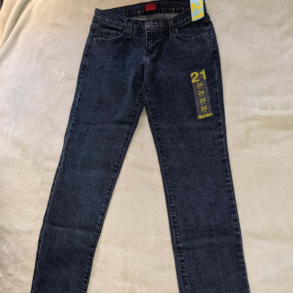 Women's Jeans New Twenty One Size 24 Xxi Denim Pants Washed Long Straight Leg